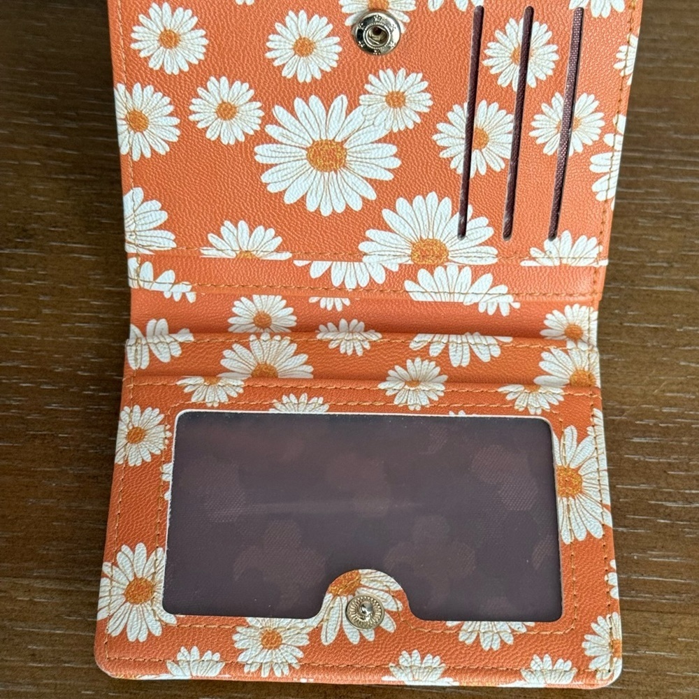 Orange Floral Wallet with Bee Accent - Picture 2 of 6